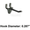 Global Approved 800072-BLK 2" Opaque Plastic Hook, Black