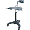 Aidata LPD502P Sit/Stand Mobile Laptop Workstation with Tablet Holder