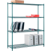 Nexel® Poly-Green® Wire Shelving Starter, 60"W x 14"D x 74"H