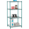 Nexel® Poly-Green® Wire Shelving Starter, 30"W x 24"D x 54"H