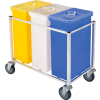 Winholt® 148PIB-Triple Ingredient Bin Cart, Aluminum Cart w/3 Polyethylene Bins