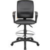 Boss Multifunction Drafting Stool with Fixed Arms - Leather - Black
																			