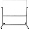 Global Industrial Mobile Reversible Whiteboard With Silver Frame, 96" x 48"