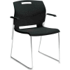 Global™ Stacking Chair with Arms - Plastic - Asphalt Night Black - Popcorn Series