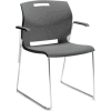 Global™ Stacking Chair with Arms - Plastic - Shadow Gray - Popcorn Series