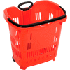 Good L ® Plastic Roller Shopping Basket 40 Liter 18"L x 14"W x 18-1/2 to 35-1/2"H, Red - Pkg Qty 10