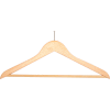18" Flat Wood Hanger for Men's Suit, Balltop Hook, 100/Case