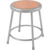 Interion® 18"H Steel Work Stool with Hardboard Seat - Backless - Gray - Pack of 2