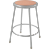 Interion® 24"H Steel Work Stool with Hardboard Seat - Backless - Gray - Pack of 2
