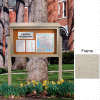 United Visual Products 45"W x 30"H Cork Top-Hinged Single Door Message Center with Light Gray Frame
