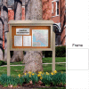 United Visual Products 45"W x 30"H Cork Top-Hinged Single Door Message Center with White Frame