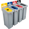 Rubbermaid Slim Jim Recycling Station, Landfill/Paper/Plastic/Cans, (4) 23 Gallon - 2007918
																			