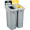 Rubbermaid Slim Jim Recycling Station, Landfill/Bottles & Cans, (2) 23 Gallon - 2007916