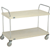 Nexel® Utility Cart With Chrome Posts, 2 Shelf, 48"Lx24"W, Polyurethane Casters, Tan