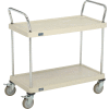 Nexel® Utility Cart, 2 Plastic Shelves, 18"W x 36"L x 39"H Polyurethane Brake Casters
