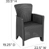 Flash Furniture&#174; 3 Piece Faux Rattan Plastic Chair Set w/ Side Table, Dark Gray