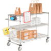 Curbside Cart, Nexelate™, 24"L x 18"W x 40"H, 3 Wire Shelves, Polyurethane Casters