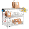 Nexelate® Silver Epoxy To Go Rack - 3 Wire Shelves, Dividers & Ledges - 60"W x 24"D x 34"H