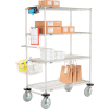 Curbside Truck, Nexelate™, 36"L x 21"W x 72"H, 4 Wire Shelves, Pneumatic Casters
