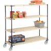 Nexelite® Vented Plastic Mat Shelf Truck, 60"L x 24"W x 60"H, Polyurethane Swivel Casters