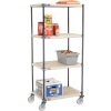 Nexelite® Vented Plastic Mat Shelf Truck, 30"L x 21"W x 69"H, Polyurethane Swivel Casters