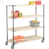 Nexelite® Vented Plastic Mat Shelf Truck, 54"L x 18"W x 60"H, Polyurethane Brake Casters