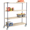 Nexelite® Vented Plastic Mat Shelf Truck, 60"L x 24"W x 69"H, Polyurethane Swivel Casters