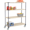 Nexelite® Vented Plastic Mat Shelf Truck, 54"L x 18"W x 69"H, Polyurethane Swivel Casters
