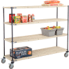 Nexelite® Vented Plastic Mat Shelf Truck, 72"L x 18"W x 60"H, Polyurethane Brake Casters