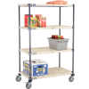 Nexelite® Vented Plastic Mat Shelf Truck, 36"L x 18"W x 60"H, Polyurethane Brake Casters