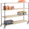 Nexelite® Vented Plastic Mat Shelf Truck, 72"L x 21"W x 60"H, Polyurethane Swivel Casters