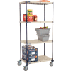 Nexelite® Vented Plastic Mat Shelf Truck, 36"L x 21"W x 80"H, Polyurethane Brake Casters