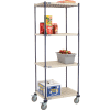 Nexelite® Vented Plastic Mat Shelf Truck, 30"L x 21"W x 80"H, Polyurethane Brake Casters