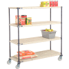 Nexelite® Vented Plastic Mat Shelf Truck, 54"L x 18"W x 60"H, Polyurethane Swivel Casters