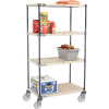 Nexelite® Vented Plastic Mat Shelf Truck, 36"L x 21"W x 69"H, Polyurethane Swivel Casters
