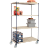 Nexelite® Vented Plastic Mat Shelf Truck, 48"L x 24"W x 80"H, Polyurethane Swivel Casters