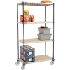 Nexelite® Vented Plastic Mat Shelf Truck, 42"L x 21"W x 80"H, Polyurethane Swivel Casters