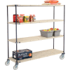 Nexelite® Vented Plastic Mat Shelf Truck, 72"L x 18"W x 69"H, Polyurethane Swivel Casters