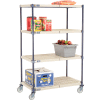 Nexelite® Vented Plastic Mat Shelf Truck, 36"L x 18"W x 69"H, Polyurethane Swivel Casters