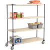 Nexelite® Vented Plastic Mat Shelf Truck, 60"L x 18"W x 69"H, Polyurethane Brake Casters