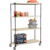 Nexelite® Vented Plastic Mat Shelf Truck, 54"L x 24"W x 80"H, Polyurethane Brake Casters