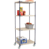 Nexelite® Vented Plastic Mat Shelf Truck, 30"L x 21"W x 80"H, Polyurethane Swivel Casters