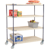 Nexelite® Vented Plastic Mat Shelf Truck, 48"L x 24"W x 60"H, Polyurethane Swivel Casters
