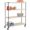 Nexelite® Vented Plastic Mat Shelf Truck, 54"L x 18"W x 69"H, Polyurethane Brake Casters
