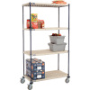 Nexelite® Vented Plastic Mat Shelf Truck, 42"L x 21"W x 80"H, Polyurethane Brake Casters