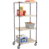 Nexelite® Vented Plastic Mat Shelf Truck, 30"L x 21"W x 69"H, Polyurethane Brake Casters