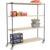 Nexelite® Vented Plastic Mat Shelf Truck, 72"L x 24"W x 80"H, Polyurethane Swivel Casters