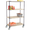 Nexelite® Vented Plastic Mat Shelf Truck, 42"L x 21"W x 69"H, Polyurethane Swivel Casters