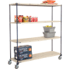 Nexelite® Vented Plastic Mat Shelf Truck, 72"L x 18"W x 80"H, Polyurethane Brake Casters