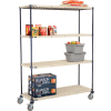 Nexelite® Vented Plastic Mat Shelf Truck, 60"L x 21"W x 80"H, Polyurethane Brake Casters